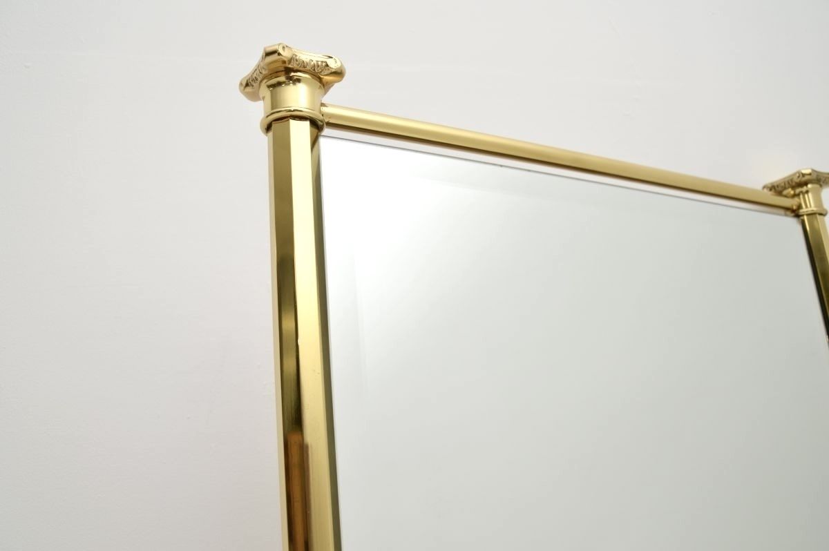 French Vintage Brass Mirror, 1970s photo for sale