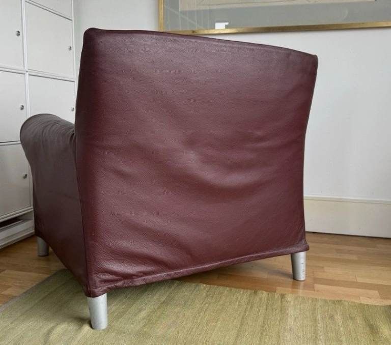 Cassina Model Lazy Working Chair Brown Leather Armchair By Philippe Starck photo 1000.0