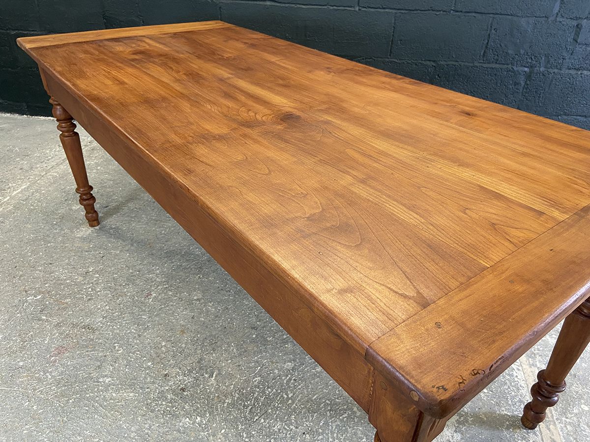 Antique French Fruit Wood Dining Table With Bread Slide photo 2150.0