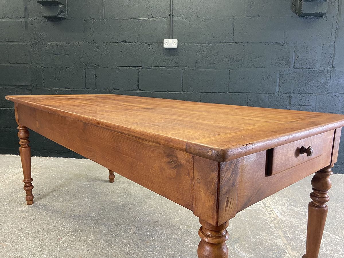 Antique French Fruit Wood Dining Table With Bread Slide photo Furniture