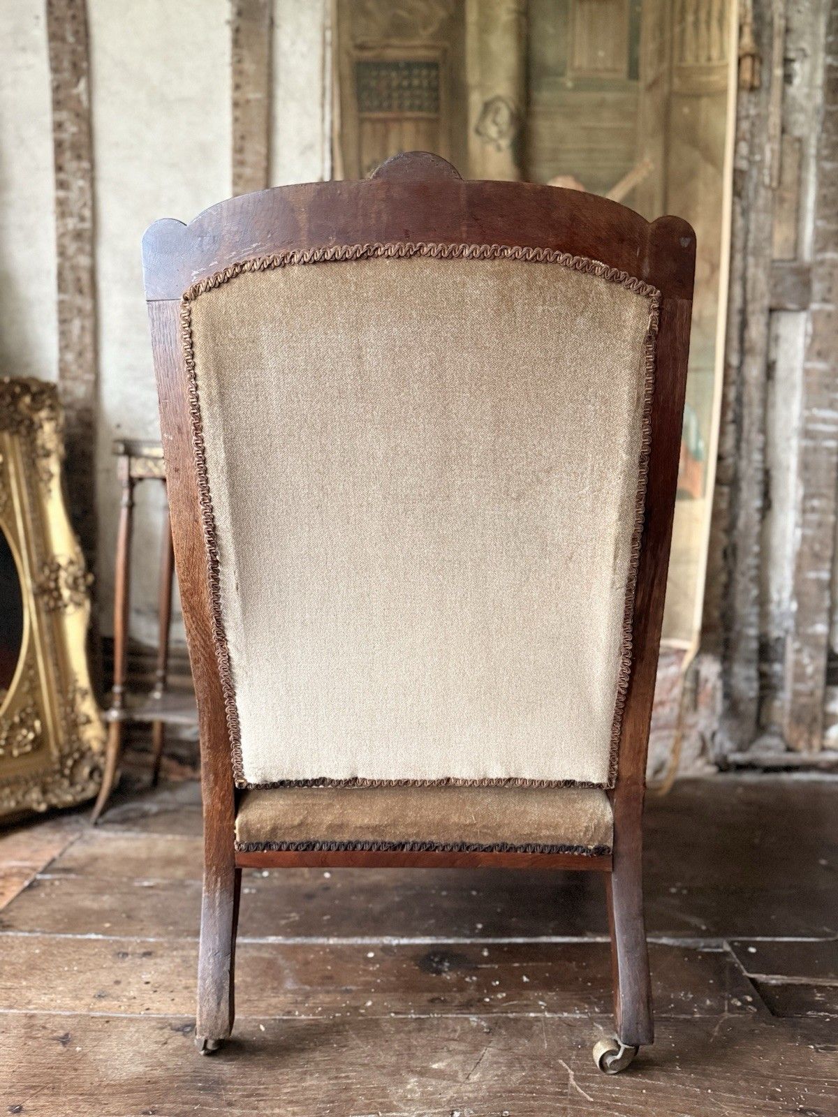 399.0 Substancial Original Antique Mahogany Gentlman's Fireside Library Armchair Chair photo