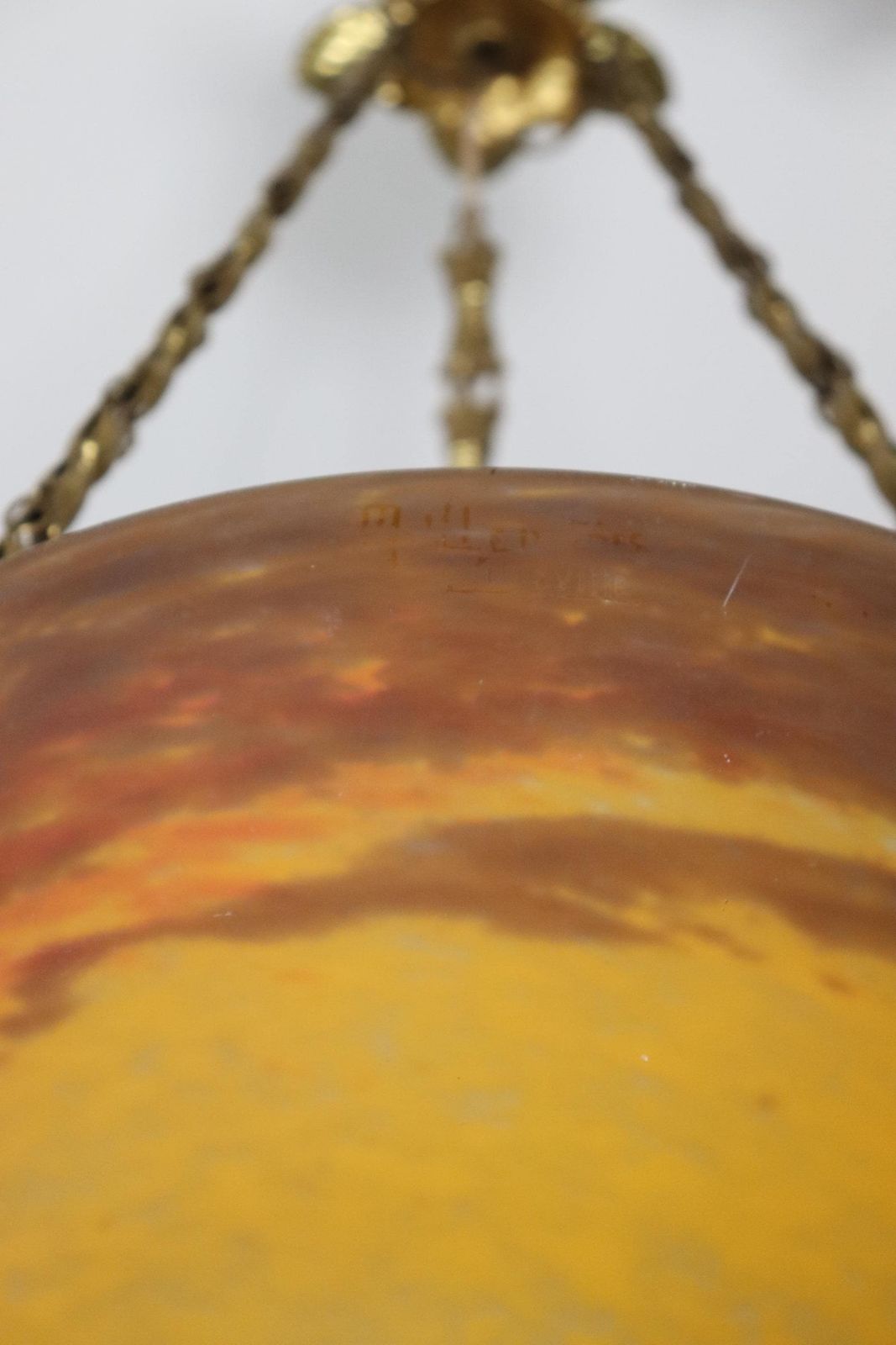 Glass Art Deco Chandelier By Muller Freres , France (St.274) photo vintage