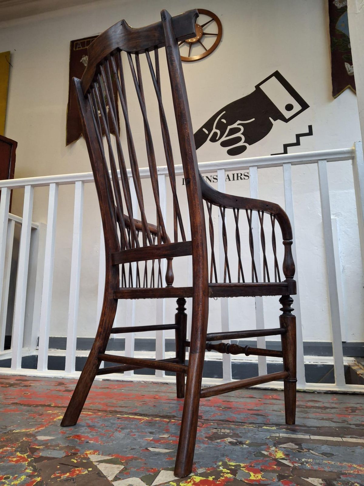 19th Century Regency Era Open Armchair In Simulated Rosewood & Rattan. photo buy