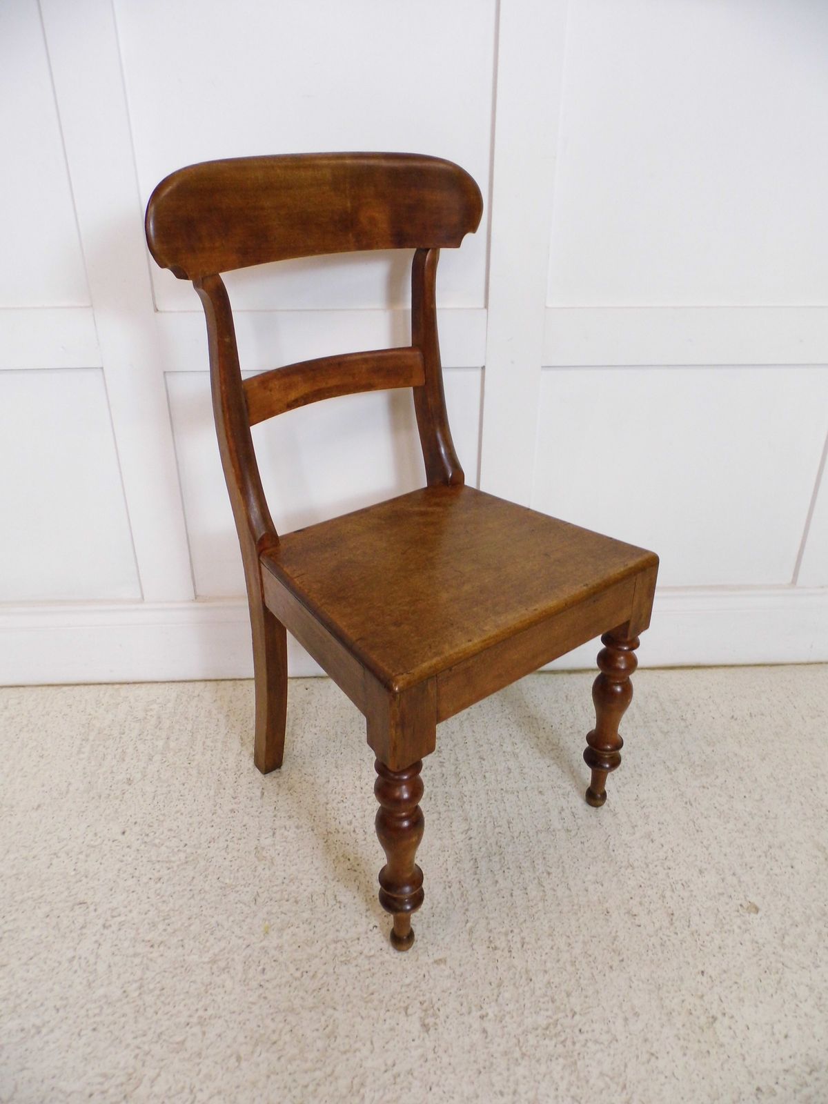 Antique Victorian Mahogany Bar Back Side Hall Dining Chair Turned Front Legs photo Furniture