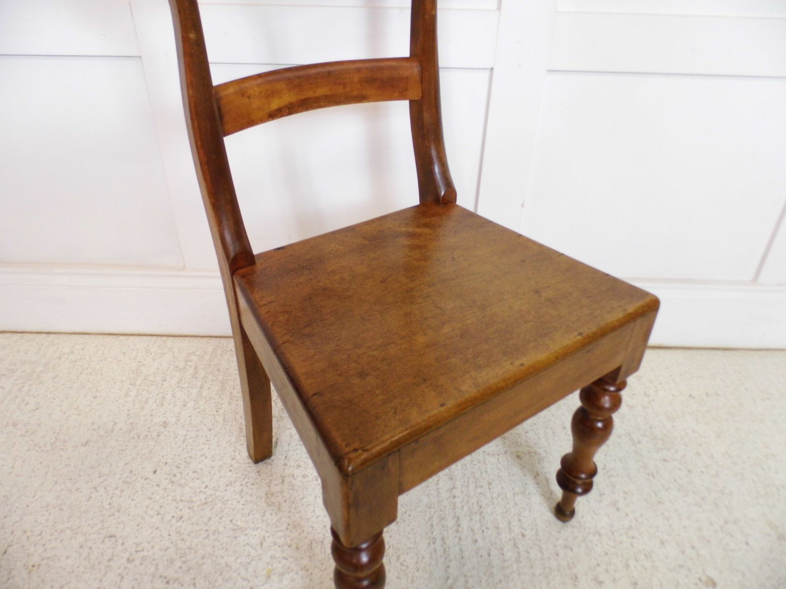 Antique Victorian Mahogany Bar Back Side Hall Dining Chair Turned Front Legs photo 165.0