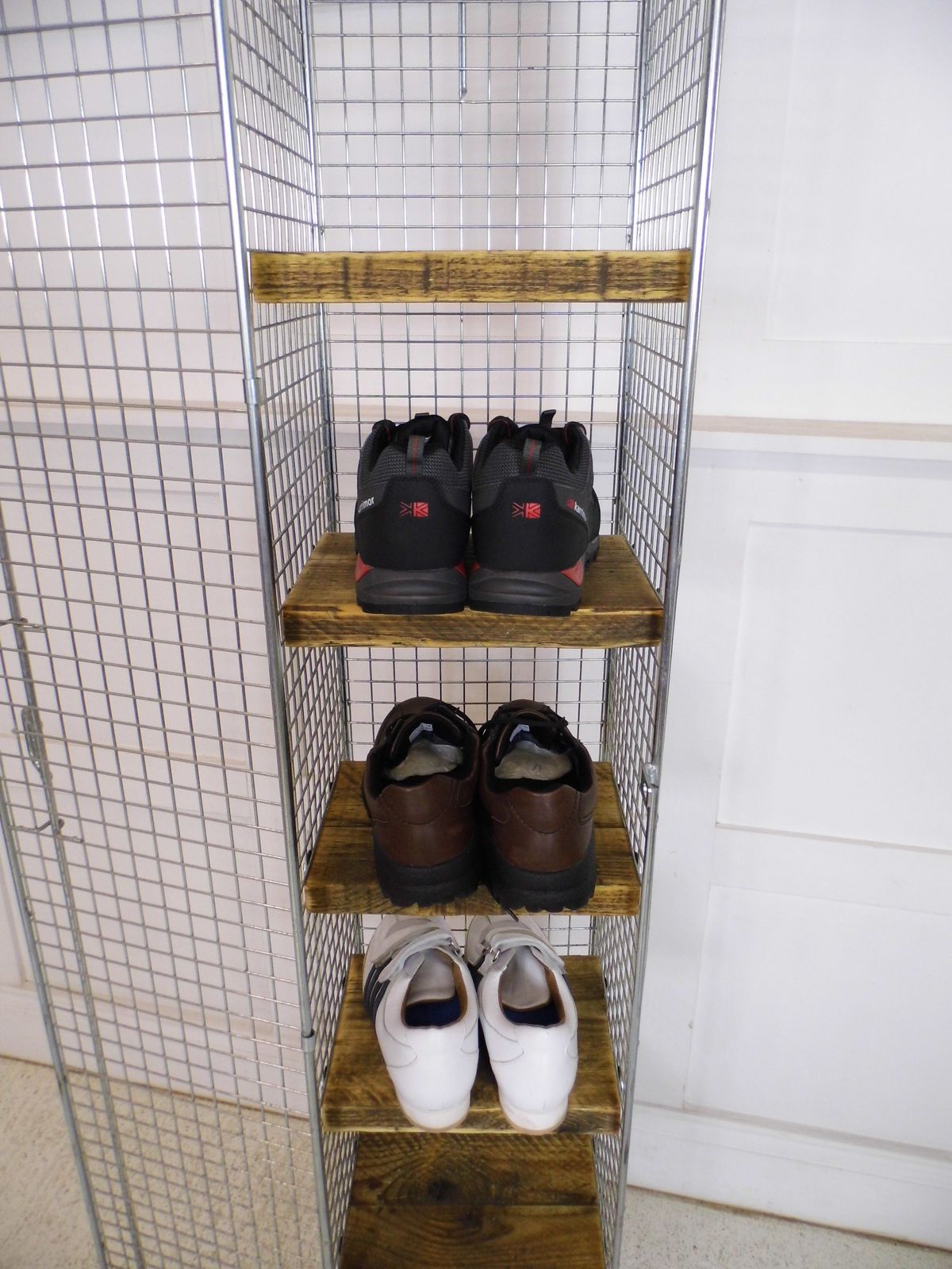 Furniture Vintage Style Industrial Chic Cage Lockers Retail Storage Shoe Racks photo