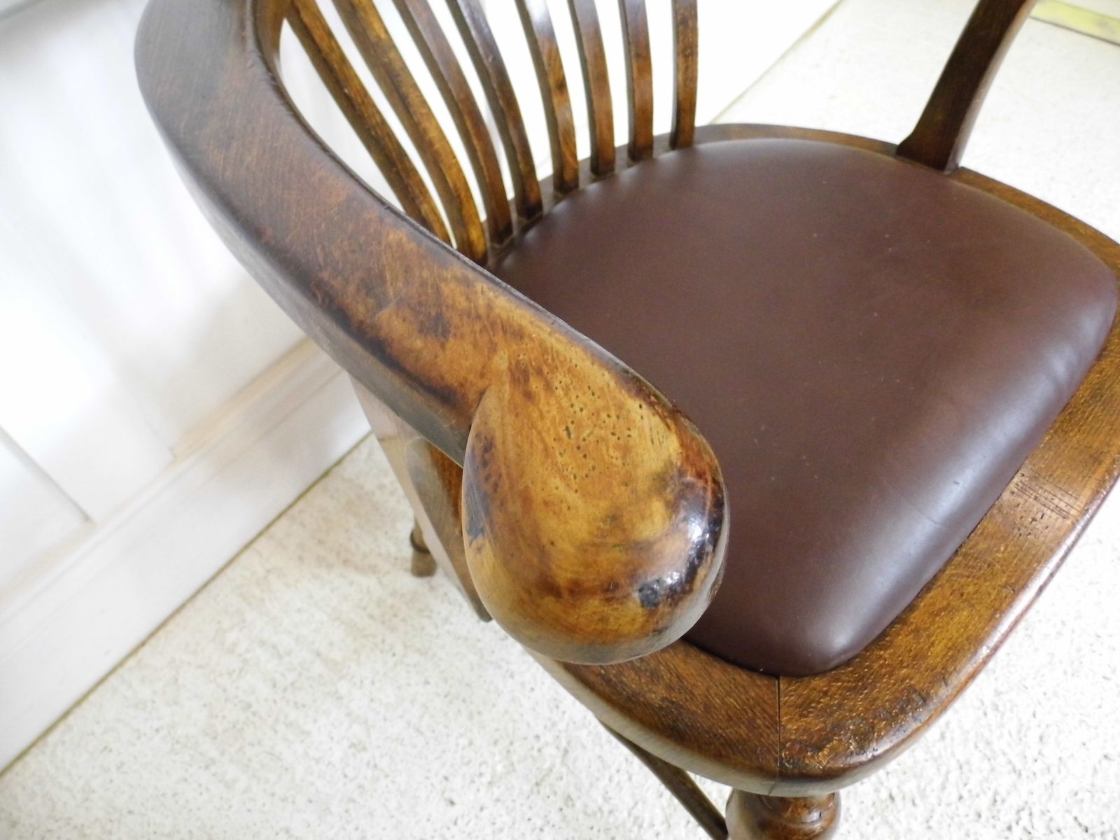 Vintage Ex Raf Oak Captains Desk Armchair By R H Mines Grv High Wycombe photo 300.0