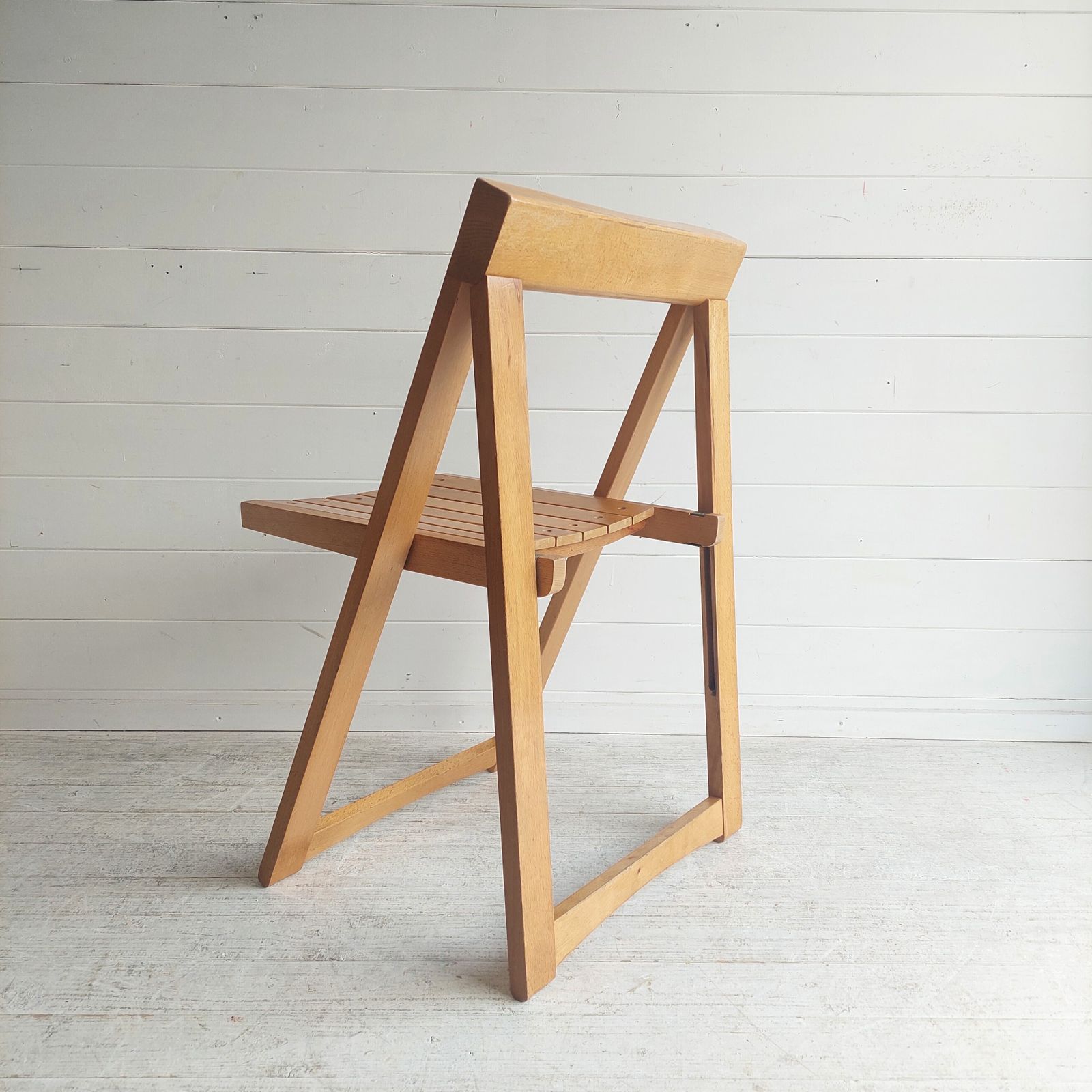Mid Century Folding Chair By Aldo Jacober For Alberto Bazzani Trieste Beech Chair 60s photo for sale