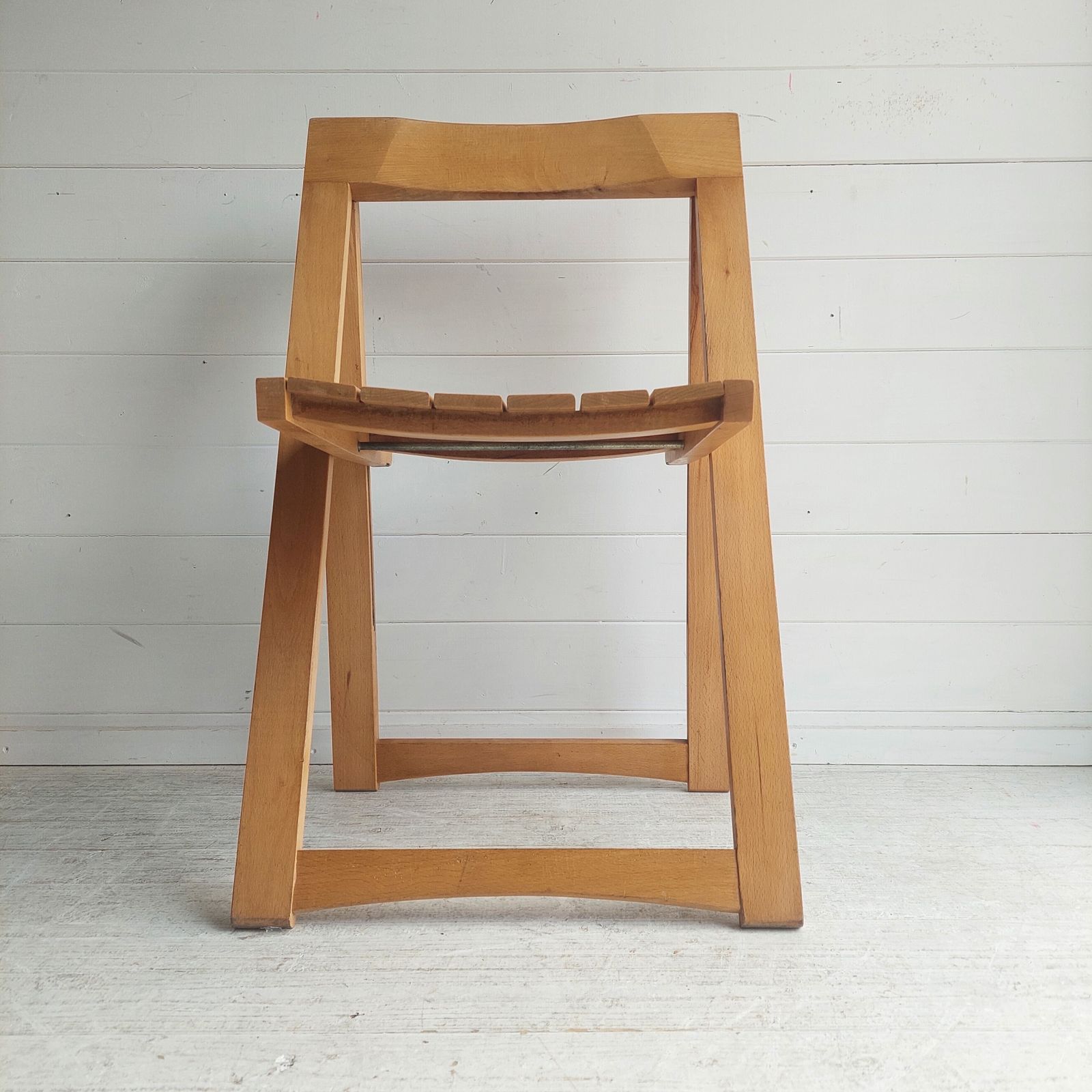 photo vinterior Mid Century Folding Chair By Aldo Jacober For Alberto Bazzani Trieste Beech Chair 60s