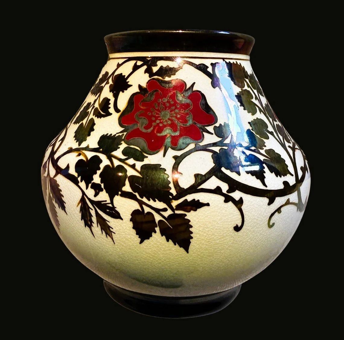 Pilkington's Lustre Vase Decorated With Roses
