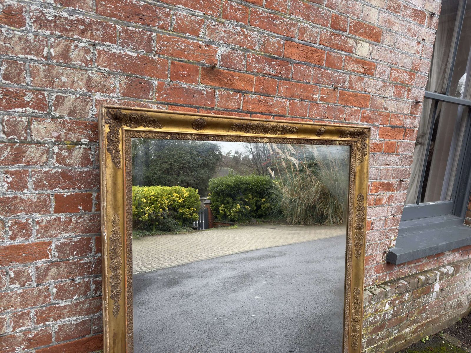 A Superb Large Early Antique 19th C Gilt Louis Philippe Overmantle Mirror. photo for sale