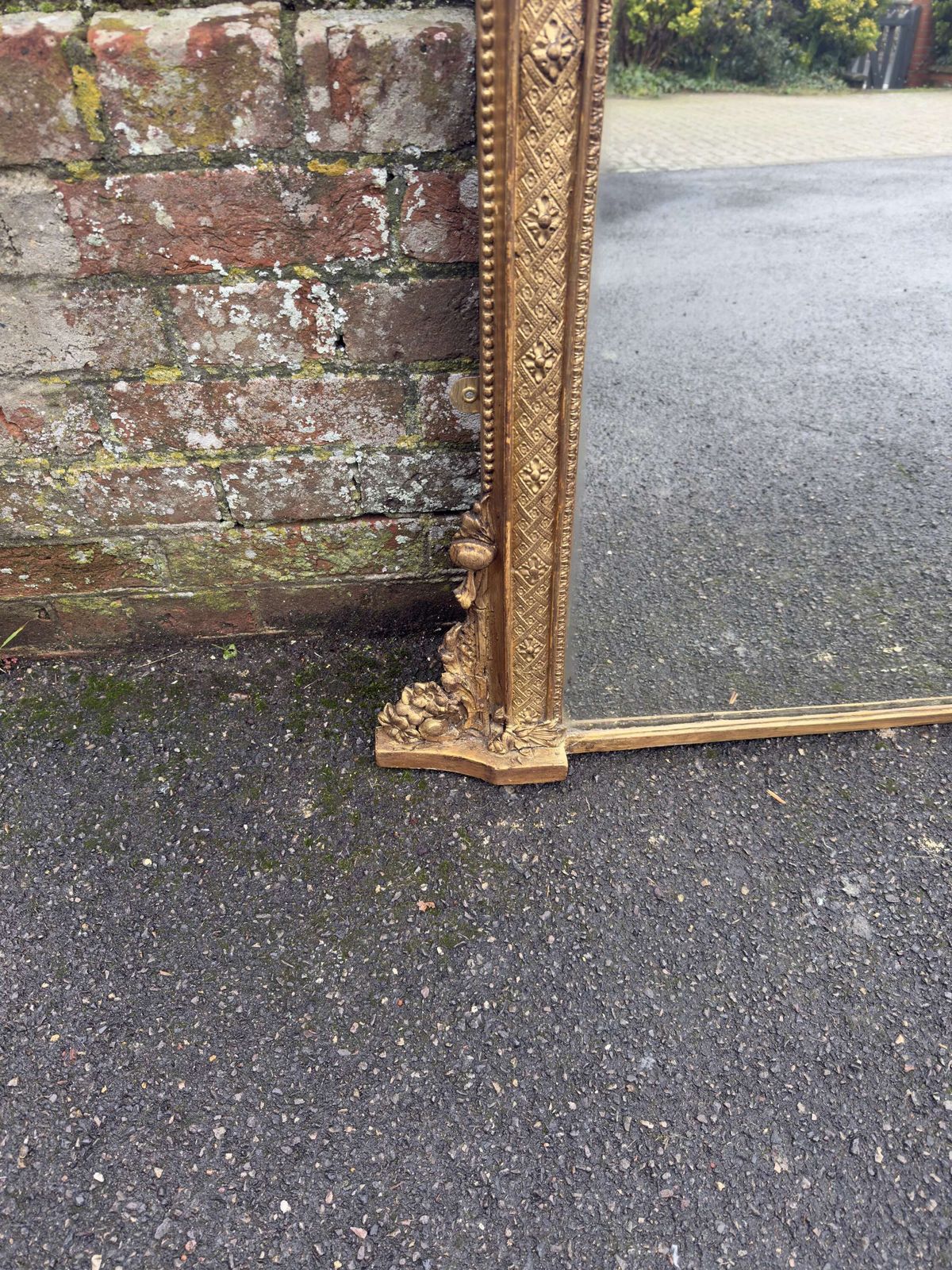 A Spectacular Large Antique English 19th C Arched Top Gilt Overmantle Mirror. photo vinterior