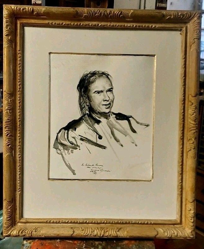 Luciano Guarnieri Painting Portrait To The Baritone Rolando Panerai 1991 photo 282.0