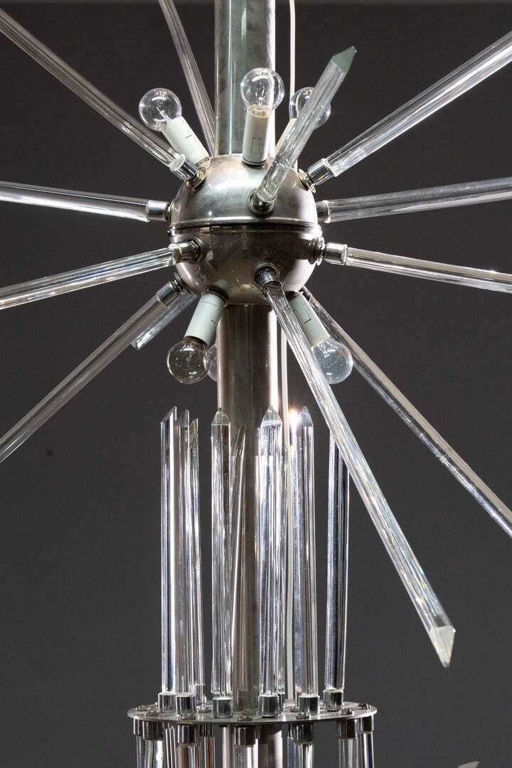 Floor Lamp By René Roubíček, Nový Bor, Glass & Metal, 1960s photo 3441.0