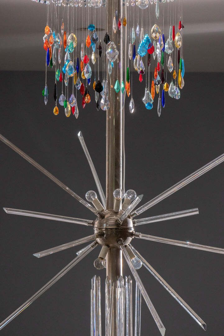 Floor Lamp By René Roubíček, Nový Bor, Glass & Metal, 1960s photo buy