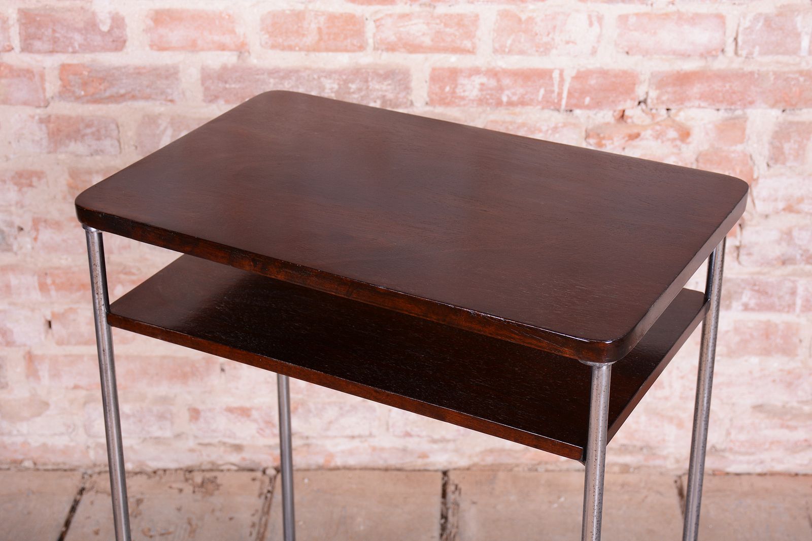 Pair Of Restored Bauhaus Stools, By Mücke Melder, Beech, Chrome, Czech, 1930s photo for sale