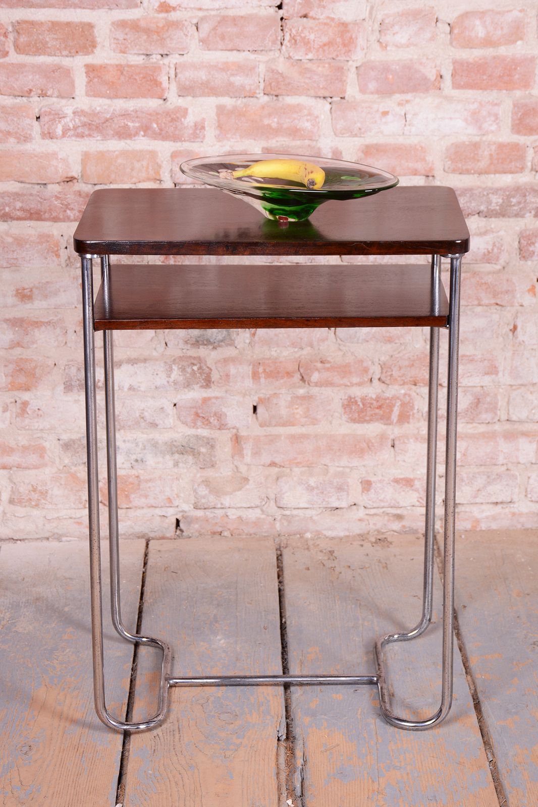 Pair Of Restored Bauhaus Stools, By Mücke Melder, Beech, Chrome, Czech, 1930s photo vintage