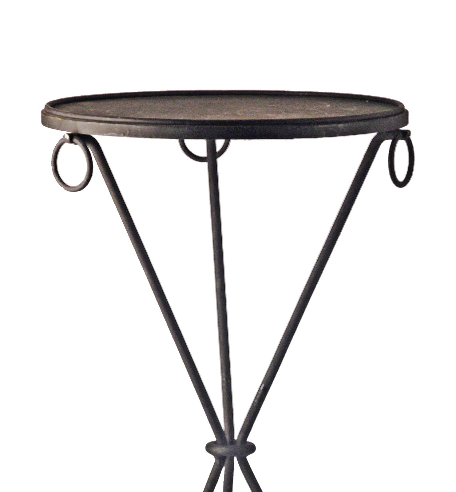 Pair Of Mid 20th Unmarked Century Wrought Iron Guéridon Tables Designed By Jean Michel Frank For The Company Comte S.A. photo vinterior
