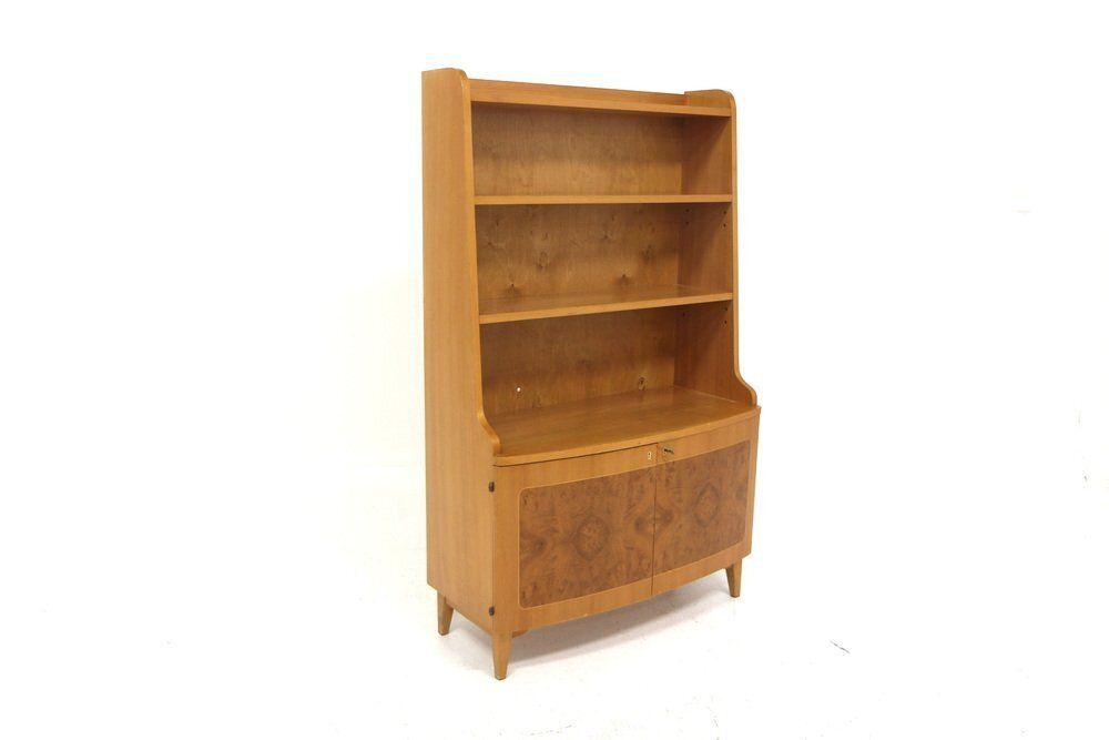 Swedish Modern Scandinavian Elm Bookcase, Sweden, 1940s