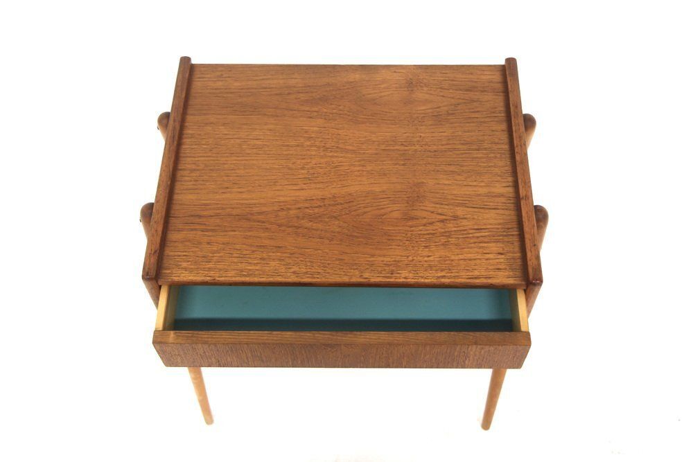 Scandinavian Teak Bedside Table From Ab Carlströms, Sweden, 1960s photo for sale