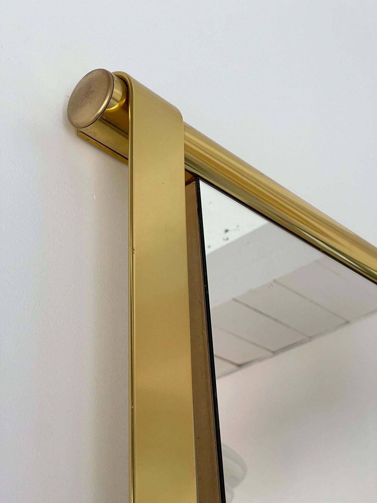 Home Decor Brass Mirror By Luciano Frigerio, Italy, 1970s photo
