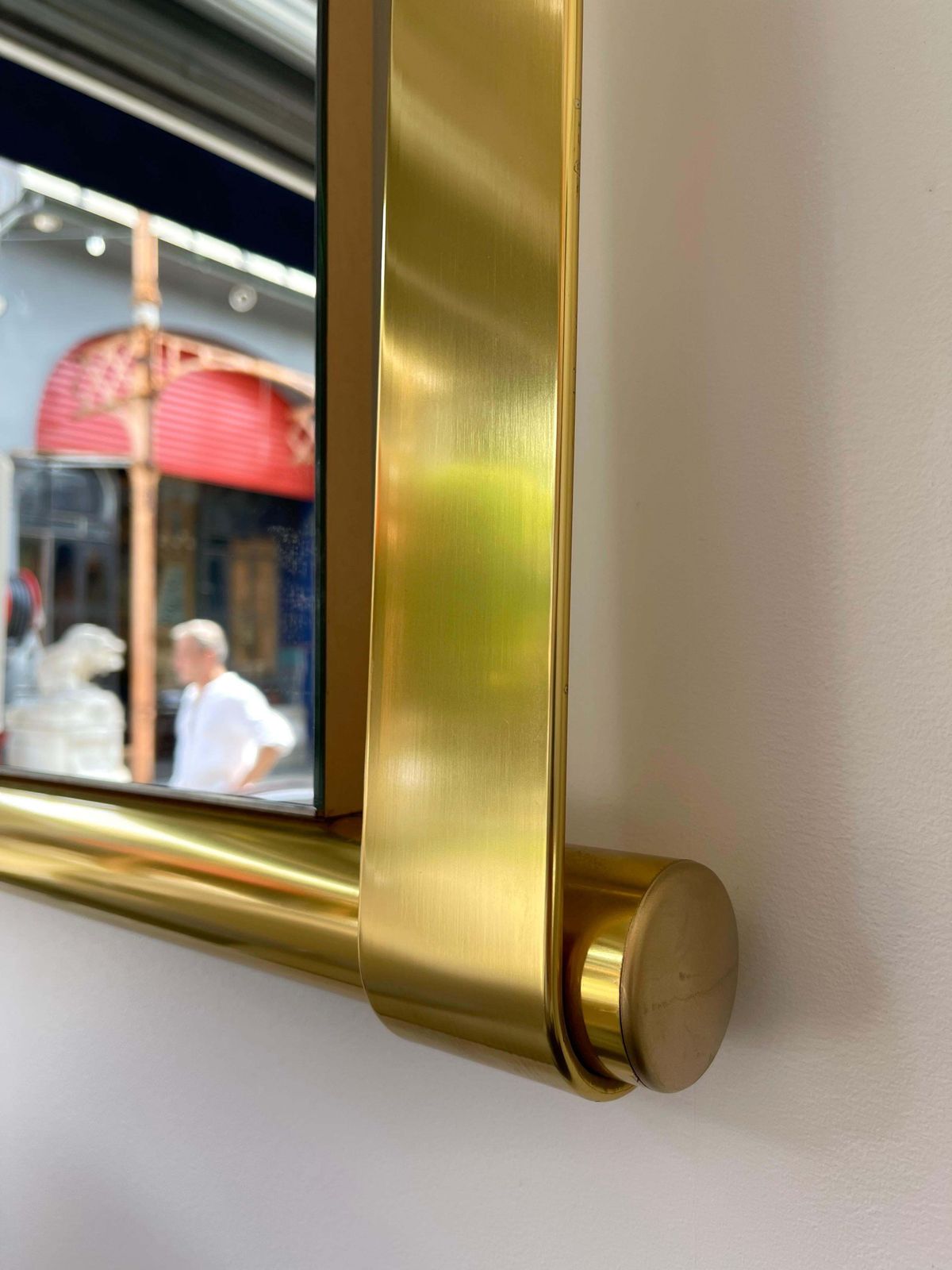 photo vinterior Brass Mirror By Luciano Frigerio, Italy, 1970s