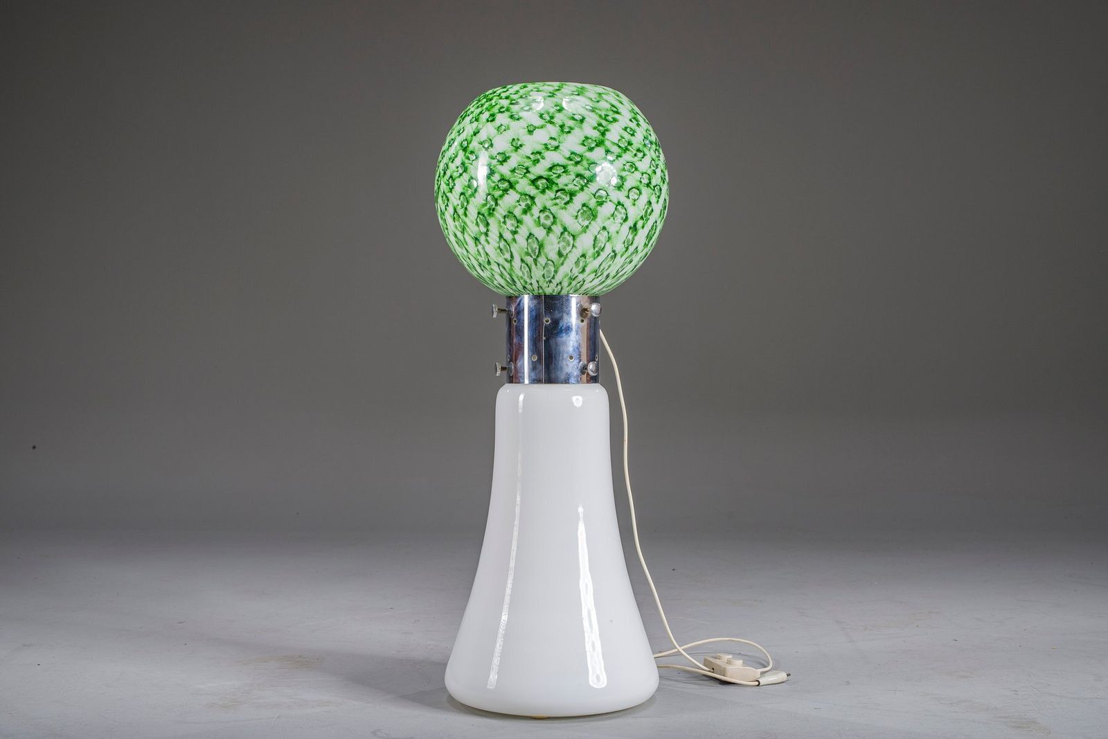 Murano Floor Lamp In Green Glitter Glass Attributed To Mazzega, 1960s