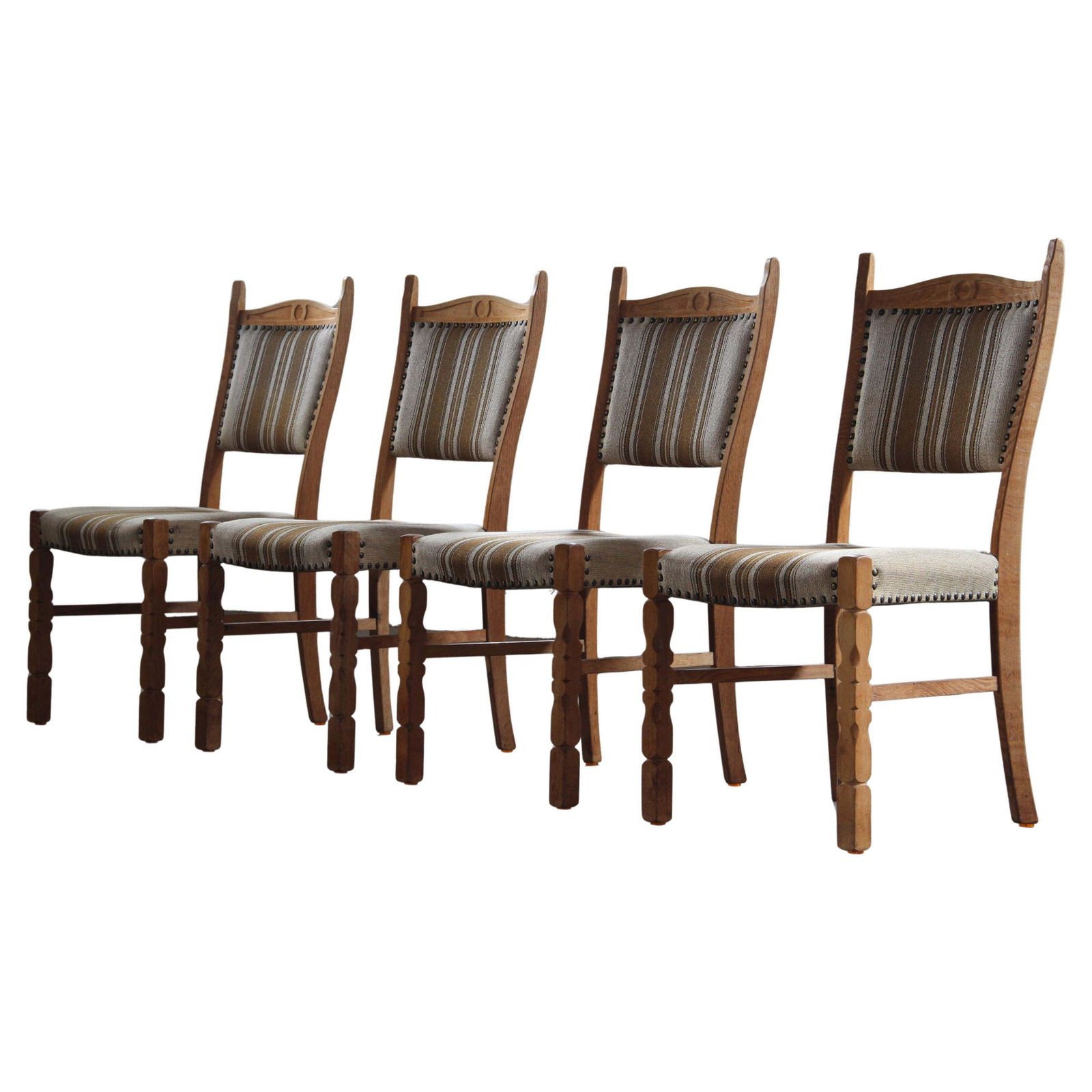 Vintage 1960s Danish Oak Dining Chairs Style Of Henning Kjærnulf, Denmark