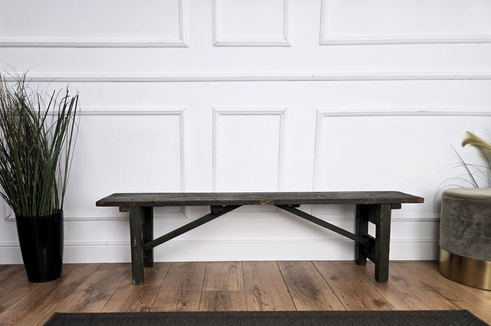 Primitive Rustic Minimal Italian Antique Farm Country Wooden Bench Side Table photo furniture