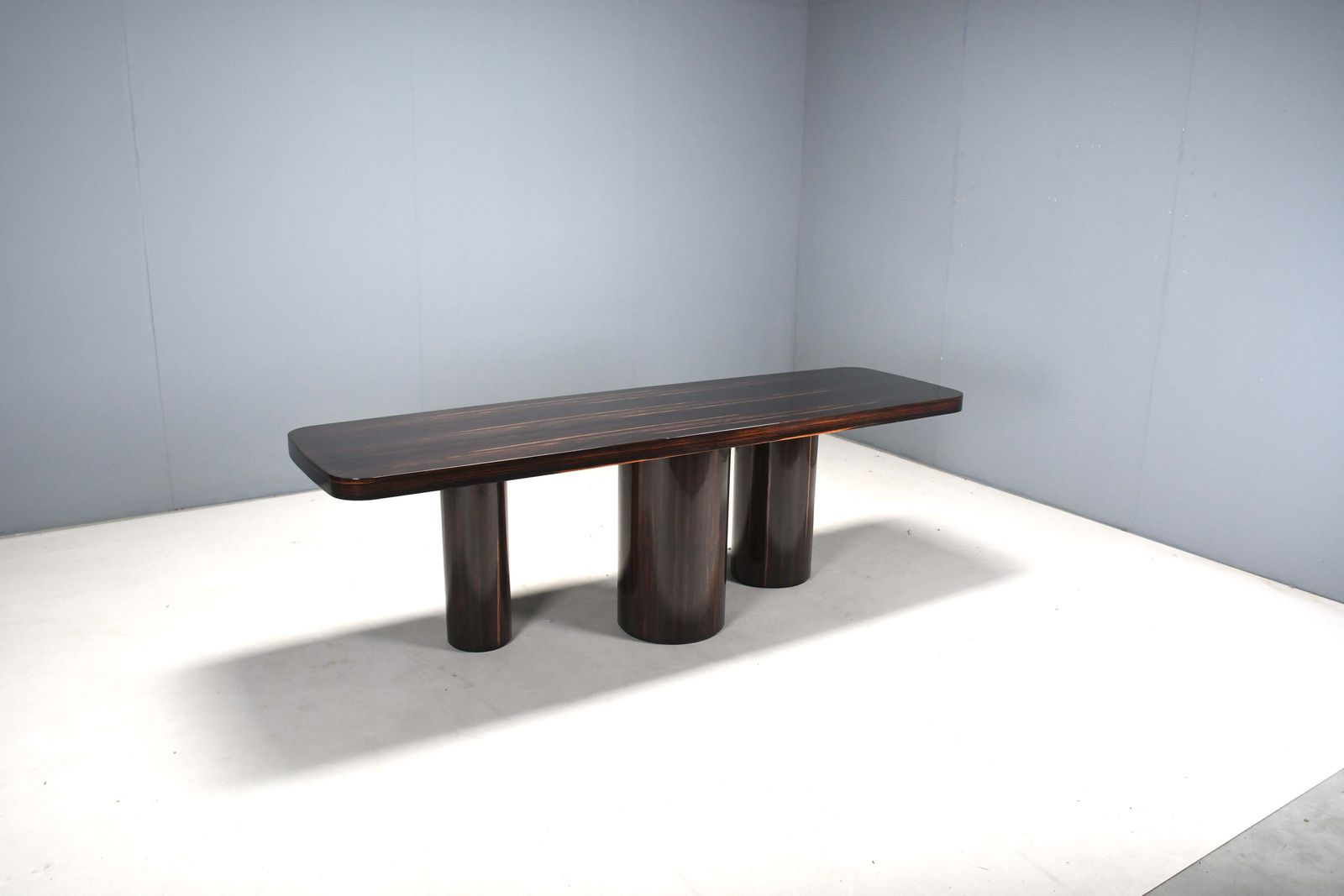 Exceptional Zebrano / Zebra Wood Console / Room Divider Made In Italy, 1970s
