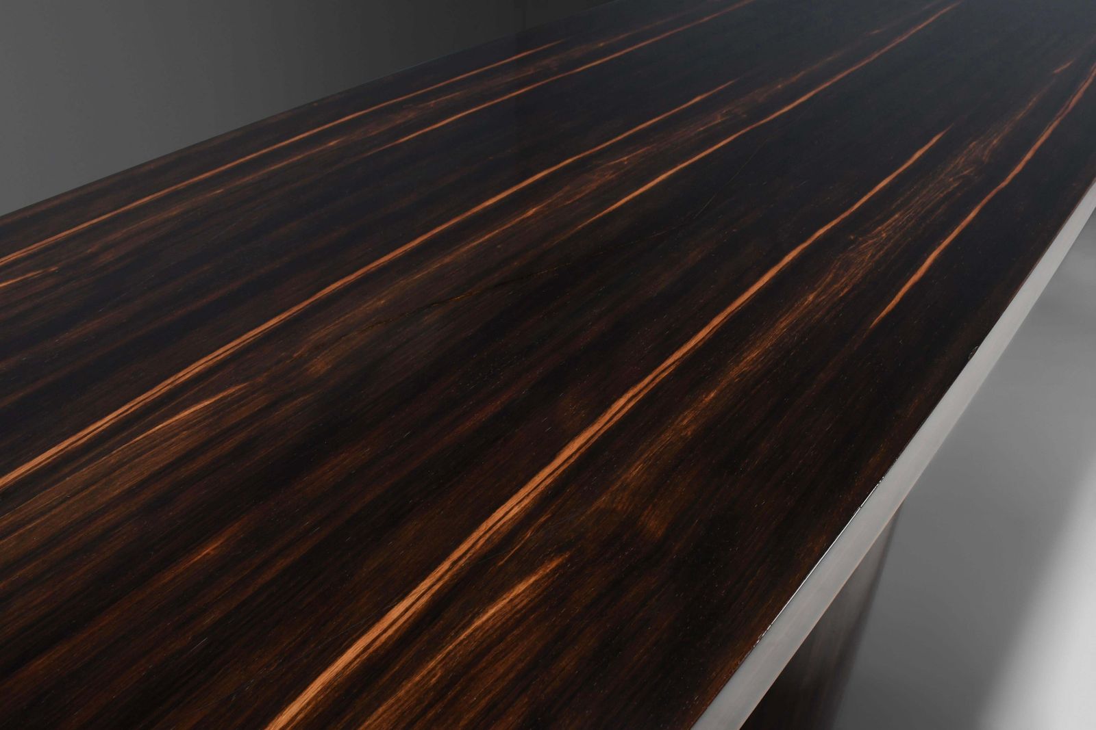 photo for sale Exceptional Zebrano / Zebra Wood Console / Room Divider Made In Italy, 1970s