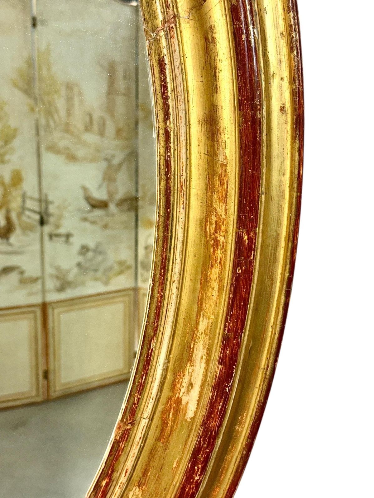 Large Oval Giltwood Mirror, France 19th Century photo 2464.0