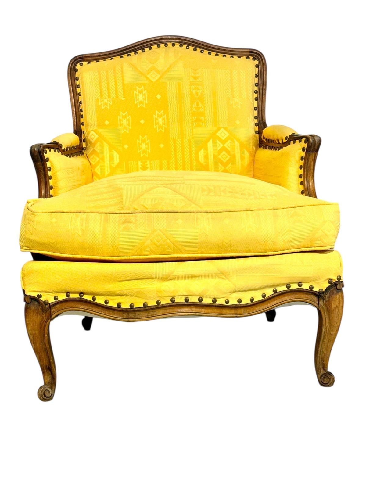 Furniture Pair Of Walnut Bergère Armchairs, France 19th Century photo