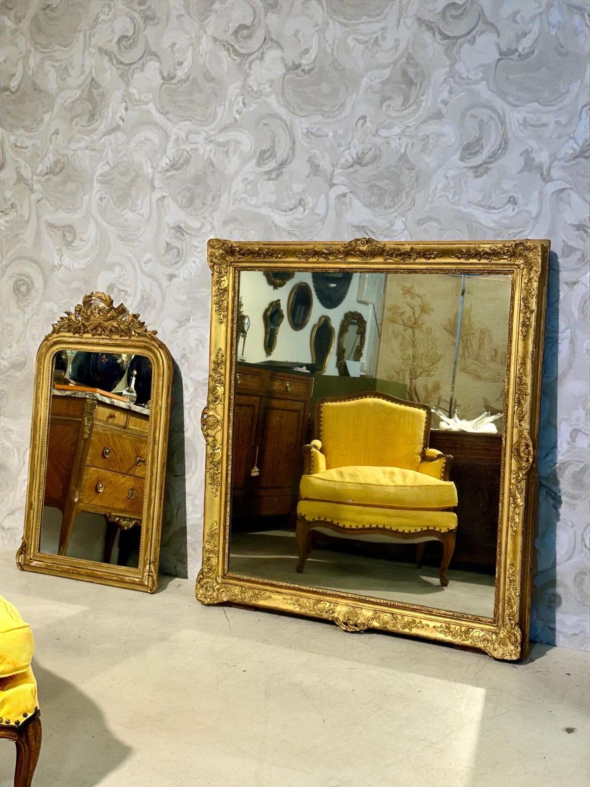 photo vinterior Large And Rectangular Giltwood Mirror, France 19th Century