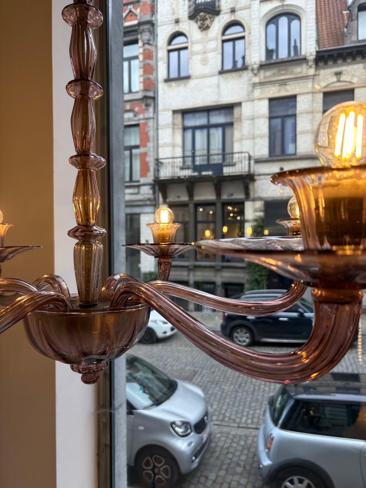 photo for sale Zecchin Murano Chandelier With 6 Arms Of Lights, Circa 1980