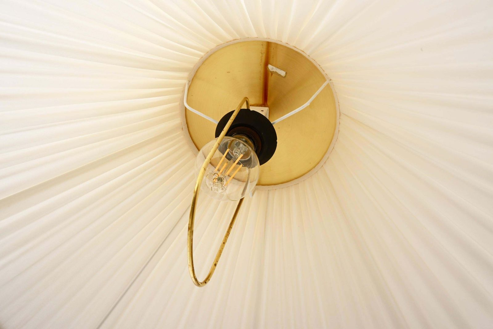 Heigh Adjustable Silk Pendant Light By Josef Frank Model 1844 photo Lighting