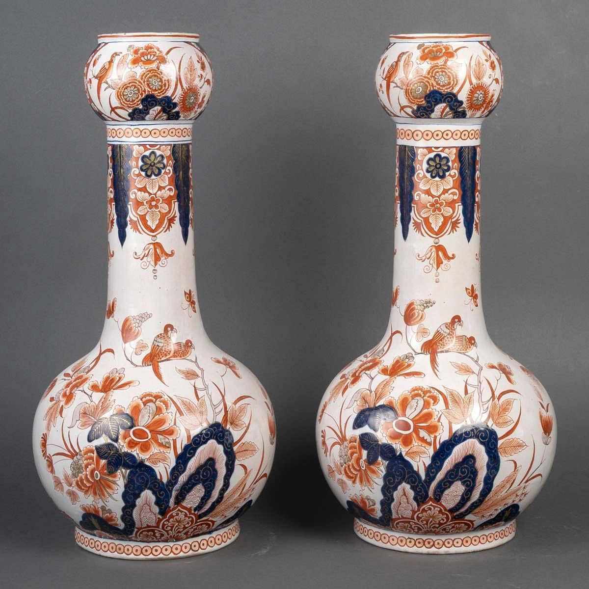 Pair Of Vases In Glazed Terra Cotta, Samson, 19th Century Or Early 20th Century. photo 4613.0