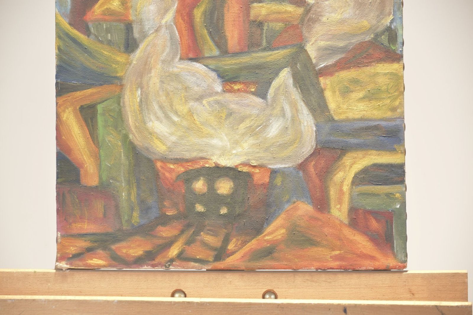 Oil Painting, Germany, Around 1925, Locomotive Under Blast Furnace photo Art