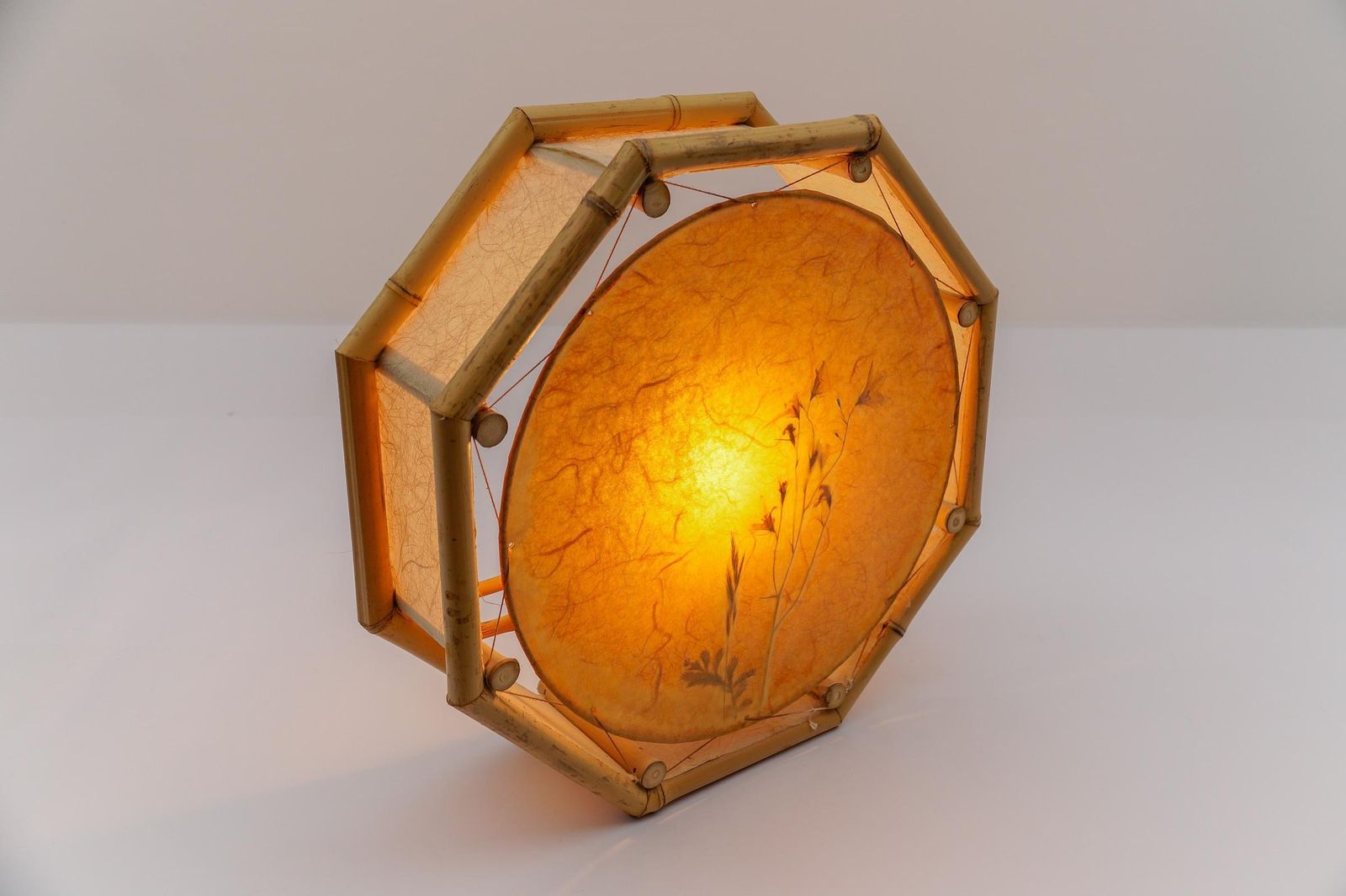 Large Japanese Wall Lamp Made Of Bamboo And Rice Paper, Mid Century Modern 1960s photo buy