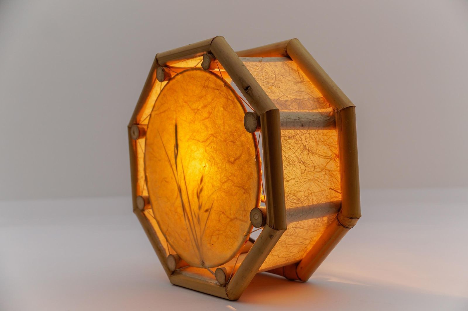 Japanese Wall Lamp Made Of Bamboo And Rice Paper, Mid Century Modern 1960s photo buy