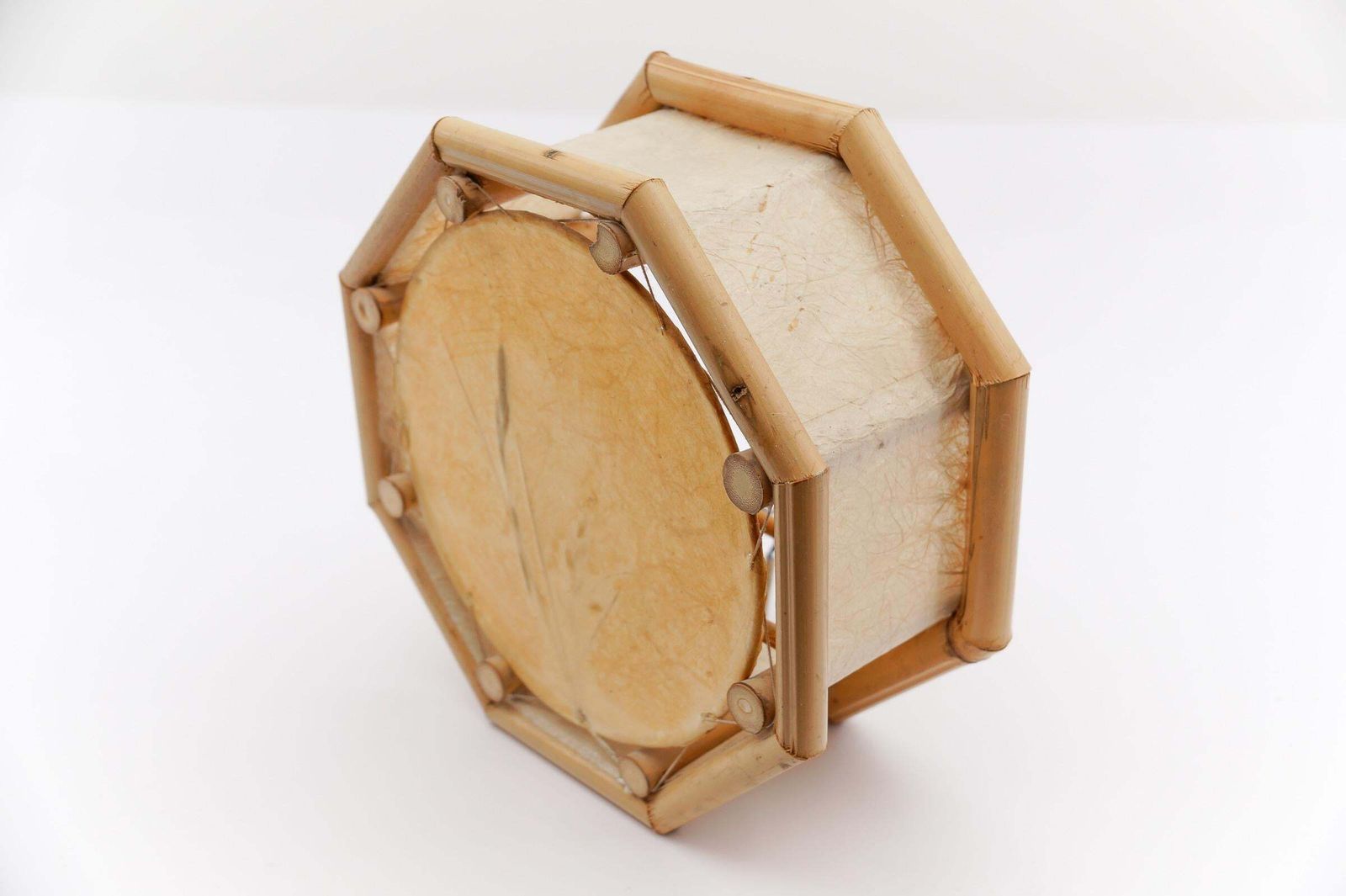 Japanese Wall Lamp Made Of Bamboo And Rice Paper, Mid Century Modern 1960s photo vintage