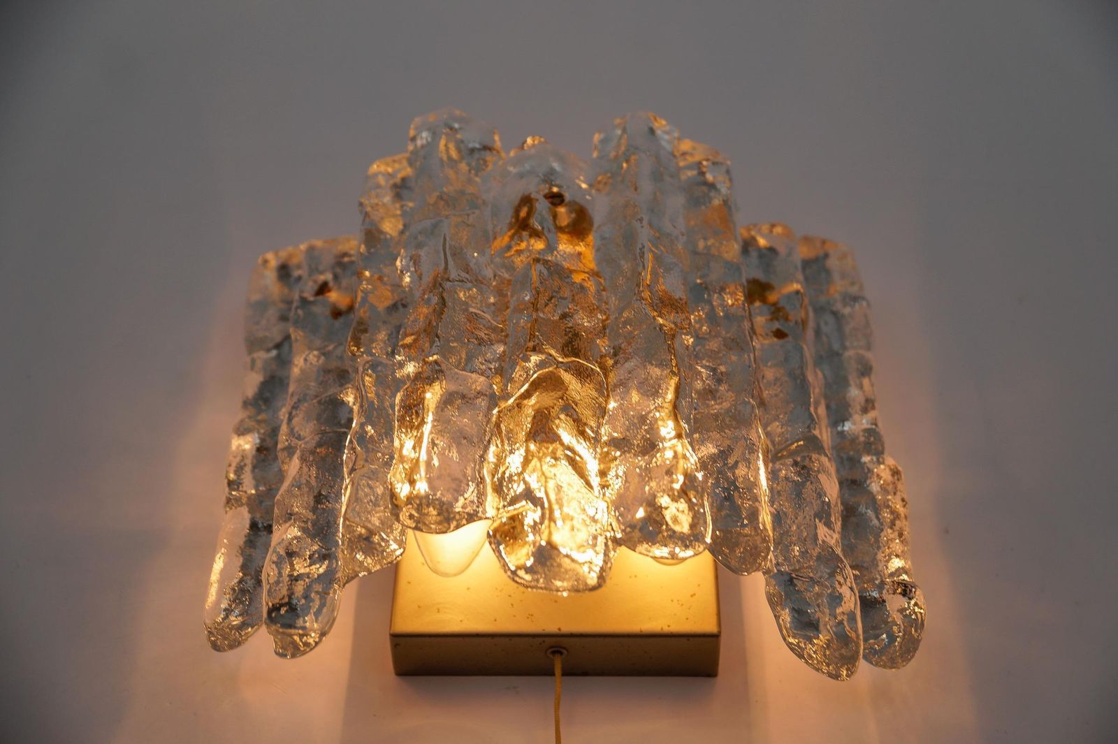 photo buy A Pair Of Ice Glass Wall Lights By J.T. Kamlar Franken Kg, 1960s