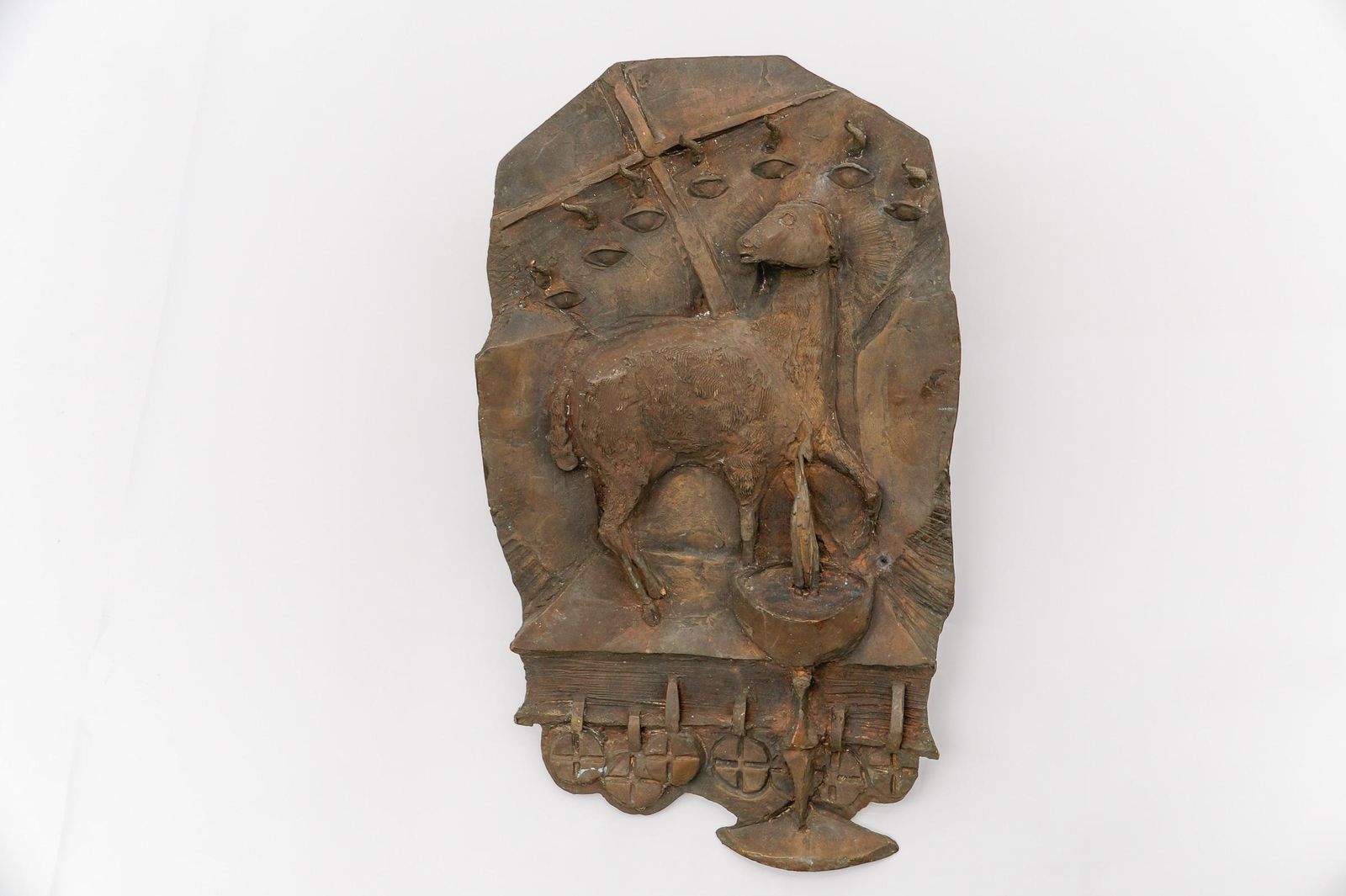 Lamb On Bible With Chalice – Bronze Wall Plaque From An Eastern European Church photo furniture