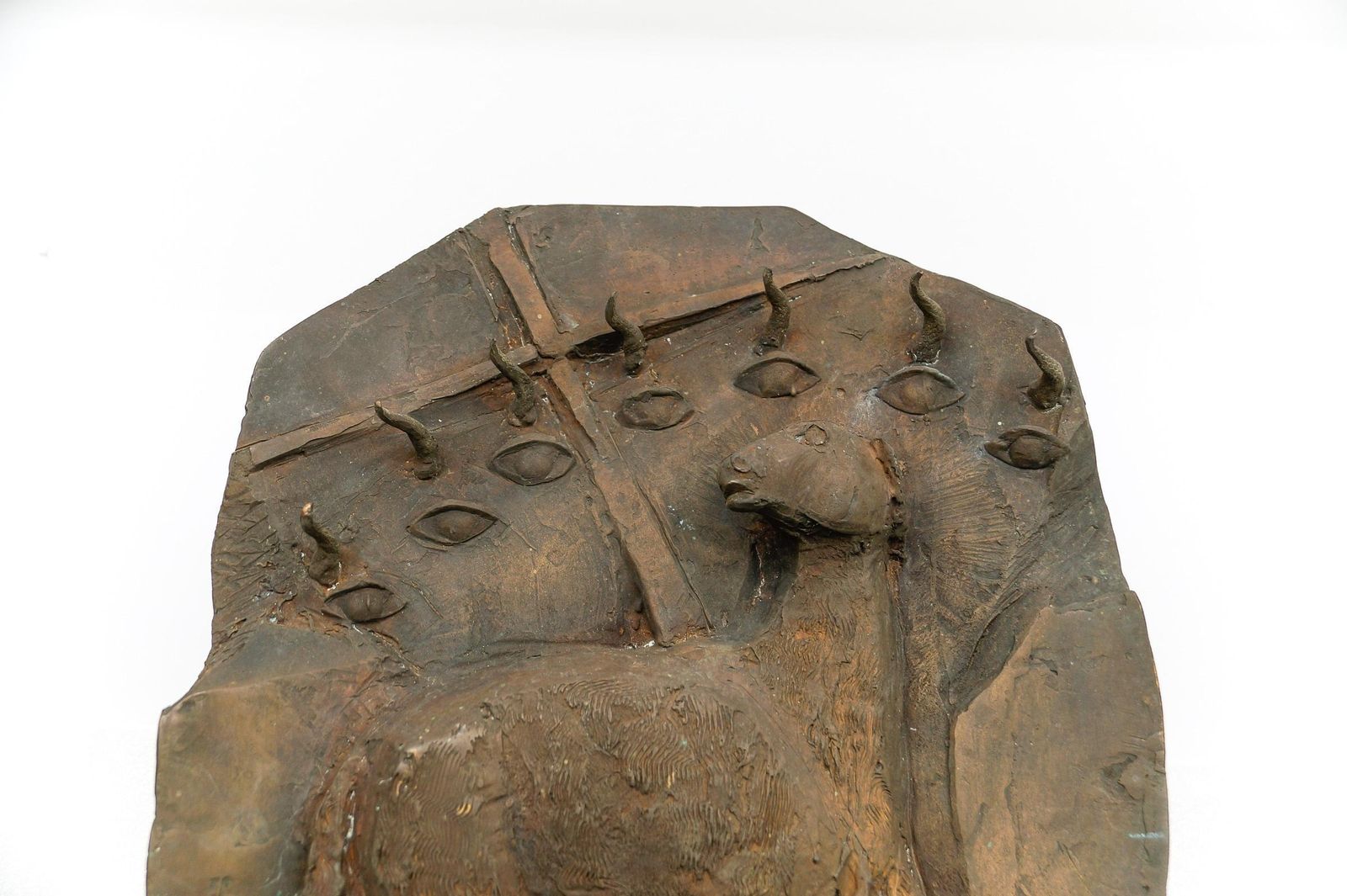 Lamb On Bible With Chalice – Bronze Wall Plaque From An Eastern European Church photo Art