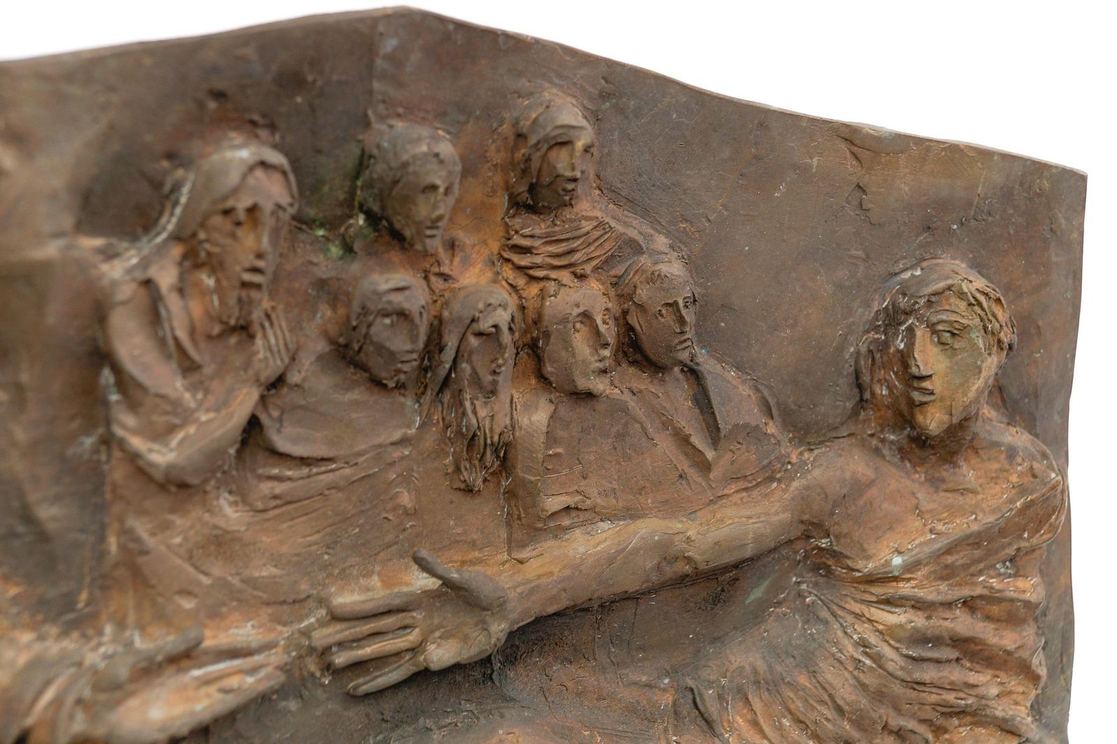 Jesus And The Reclining Man Wall Bronze Plaque From An Eastern European Church photo vinterior