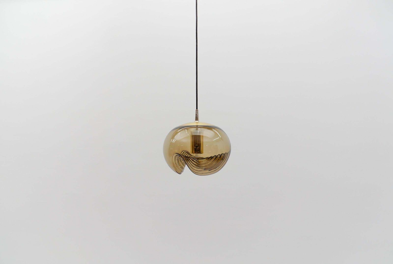 Smoked Glass Lamp "Wave" By Koch & Lowy For Peill & Putzler, 1960s photo for sale