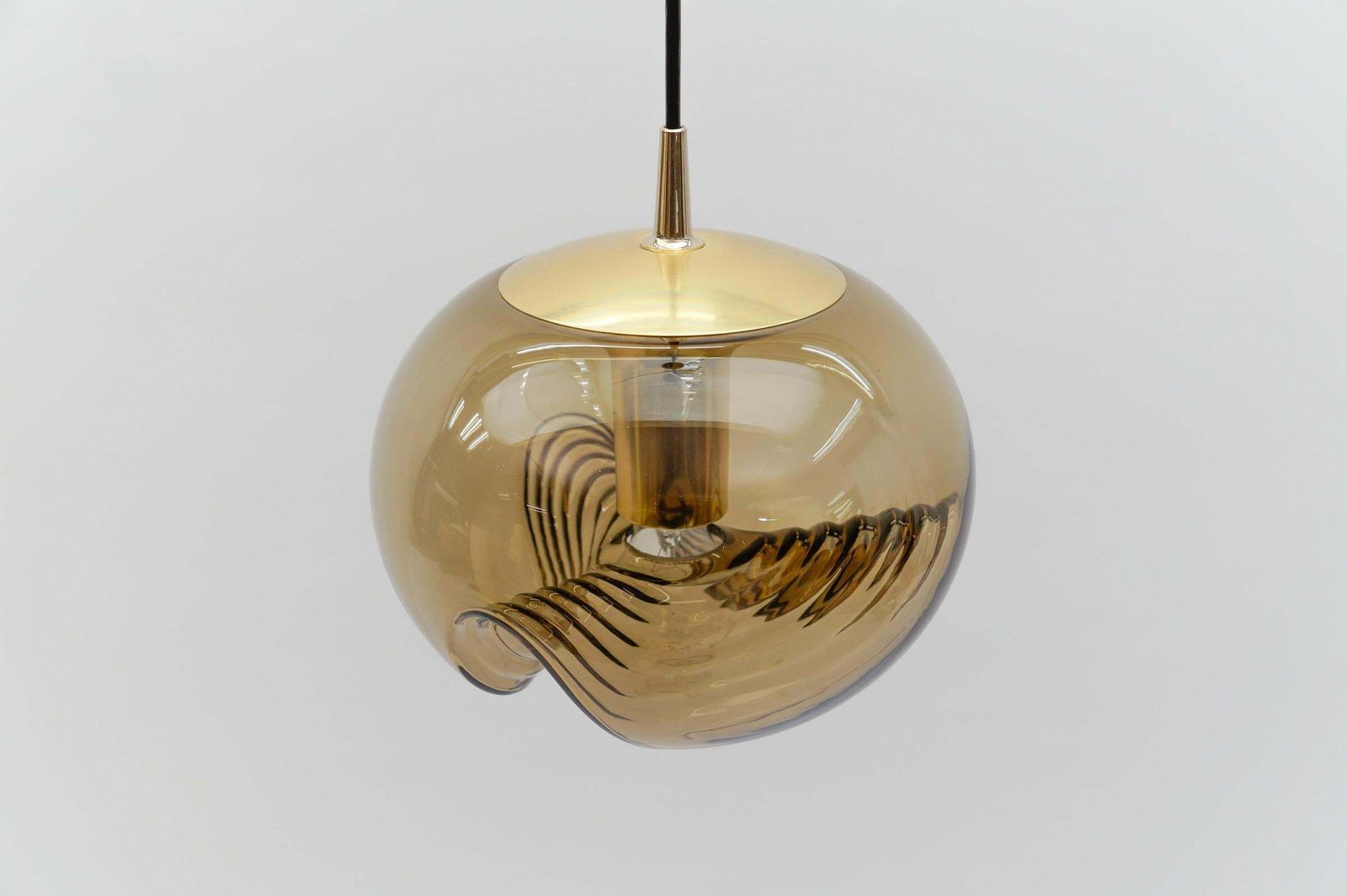 photo furniture Smoked Glass Lamp "Wave" By Koch & Lowy For Peill & Putzler, 1960s