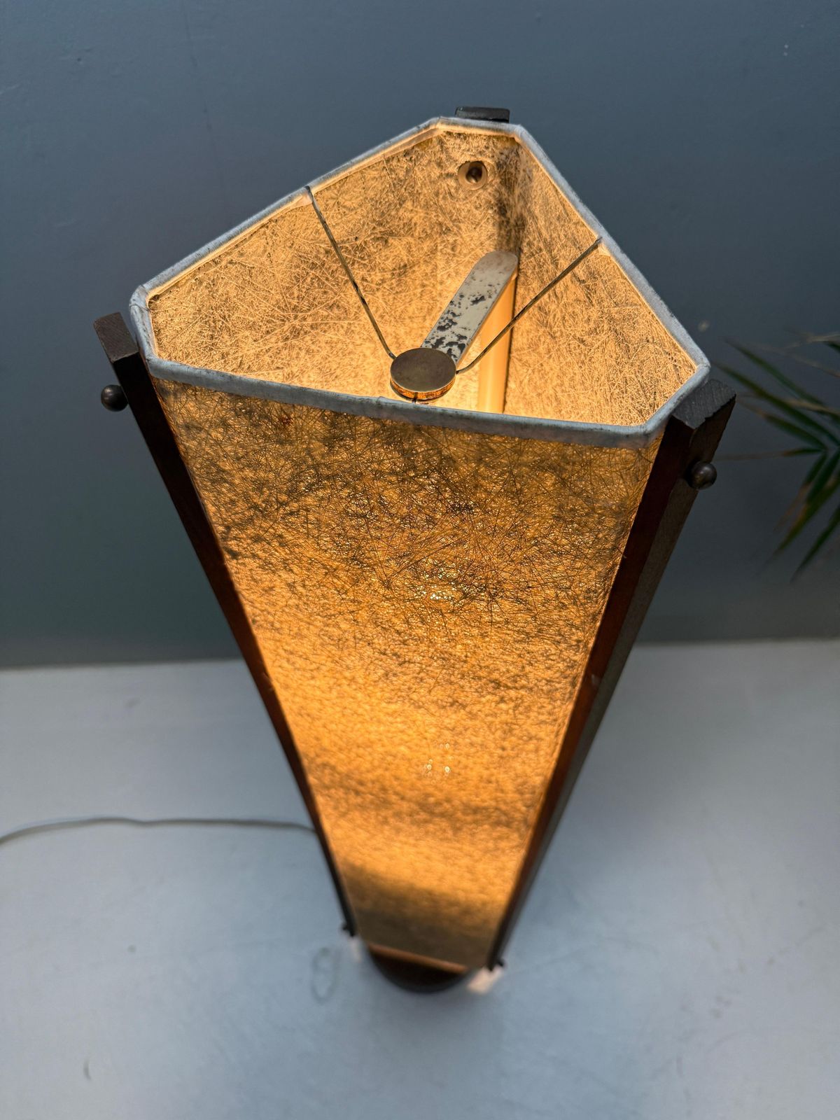 Danish Mid Century Fiberglass And Teak Floor Lamp   1960 photo 2129.0
