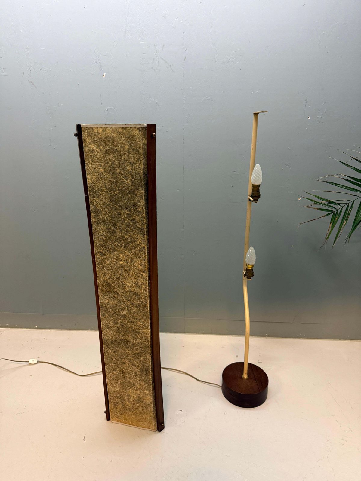 Danish Mid Century Fiberglass And Teak Floor Lamp   1960 photo buy