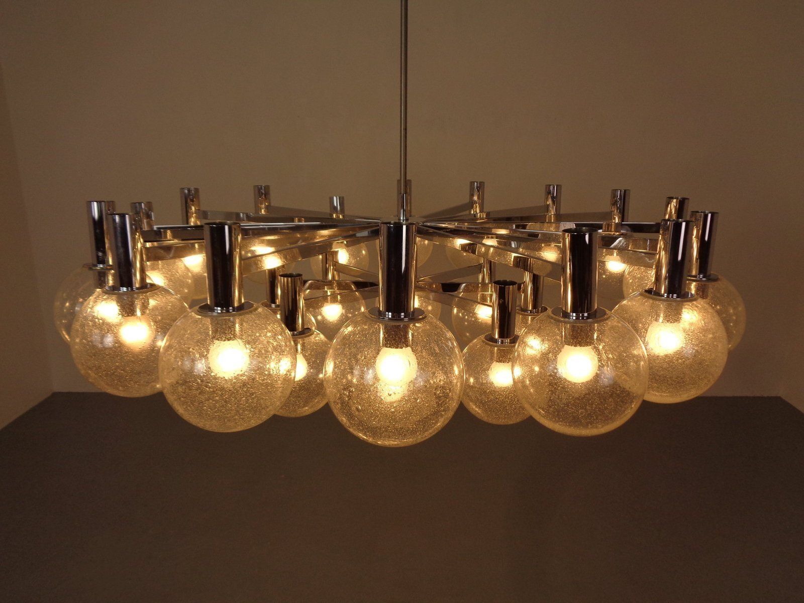 photo buy Large Chromed Spider Sputnik Lamp With 24 Handblownd Ice Glass Balls From Ott International, Germany, 1960s